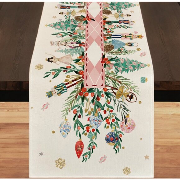 Nutcracker Table Runner Christmas Decor Holiday Decoration 72" Decorative Cloth - Picture 4 of 6